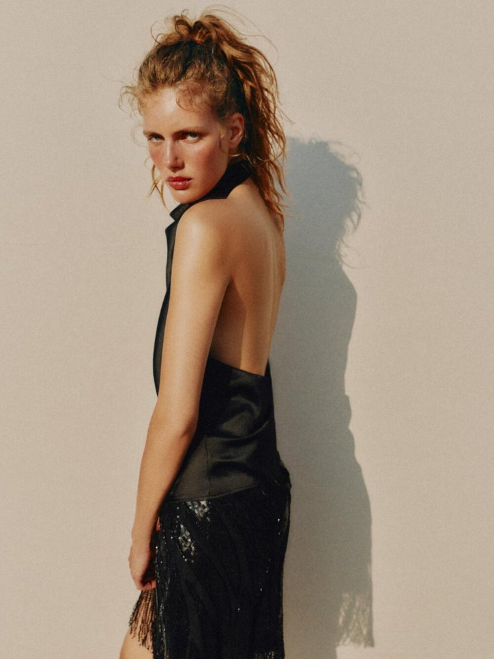 ZARA Satin Effect Cowl Halter Top | Open Back | Black | NWT | Size XS, S, M & L - Picture 6 of 15